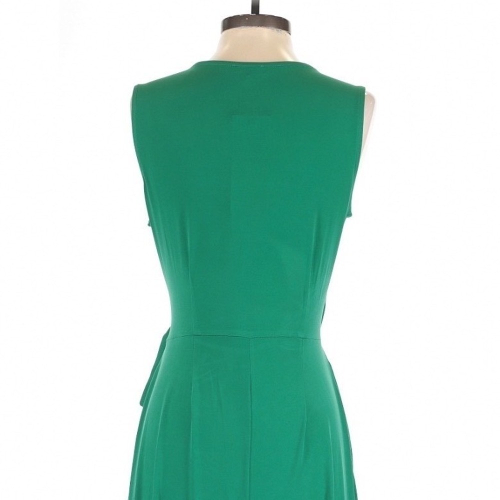 Nina Leonard Kelly Green Wrap Tie Waist Wide Leg Jumpsuit Small Resort - Picture 5 of 9